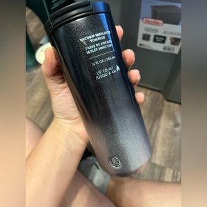 Beautiful gradient black/silver glitter insulated tumbler